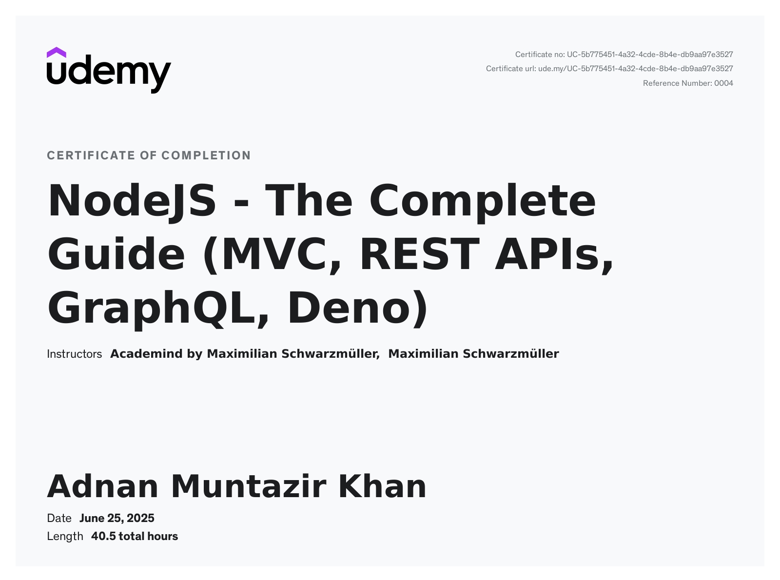 NodeJS - The Complete Guide (MVC, REST APIs, GraphQL)